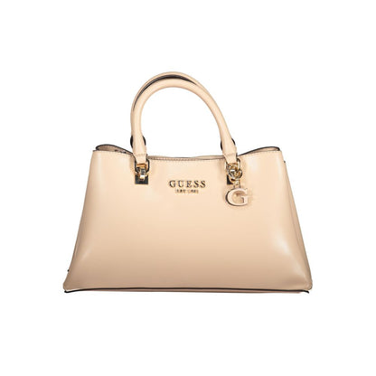 Guess Jeans Beige Handbag – Faux Leather, Chic Design