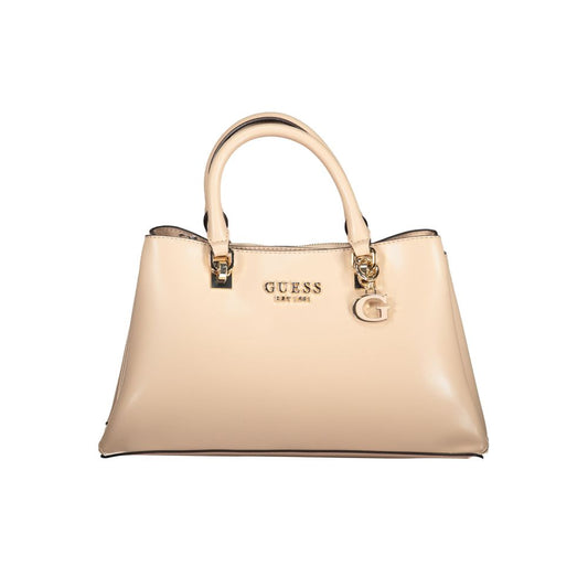 Guess Jeans Beige Handbag – Faux Leather, Chic Design