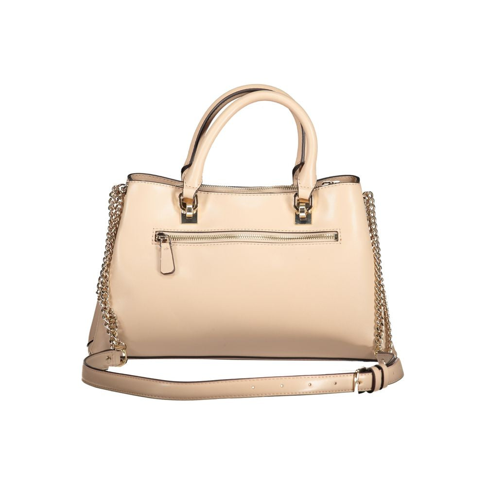 Guess Jeans Beige Handbag – Faux Leather, Chic Design
