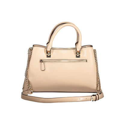 Guess Jeans Beige Handbag – Faux Leather, Chic Design