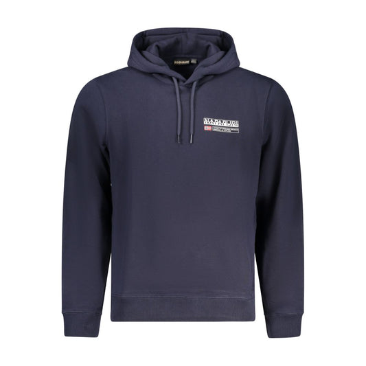 Napapijri Blue Cotton Sweater: Long Sleeve Hoodie