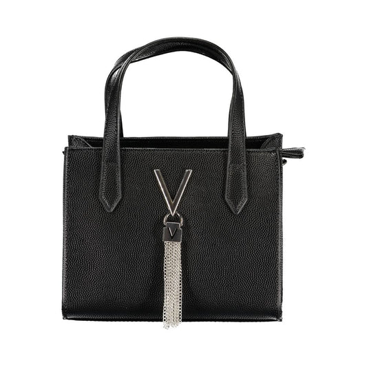 Mario Valentino Black Polyethylene Women Handbag with Gold Accents
