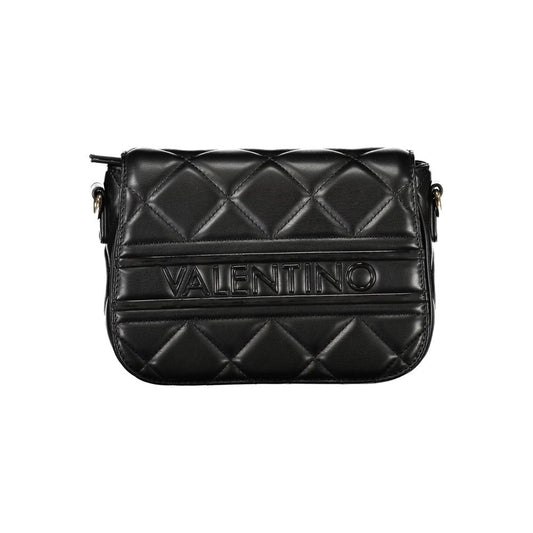 Mario Valentino Black Smooth Leather Handbag with Adjustable Strap