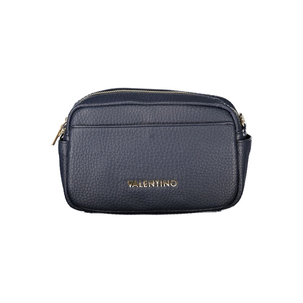 Mario Valentino Blue Leather-Finish Handbag with Chic Details