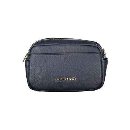 Mario Valentino Blue Leather-Finish Handbag with Chic Details