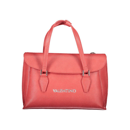 Mario Valentino Red Leather Handbag with Elegant Detailing
