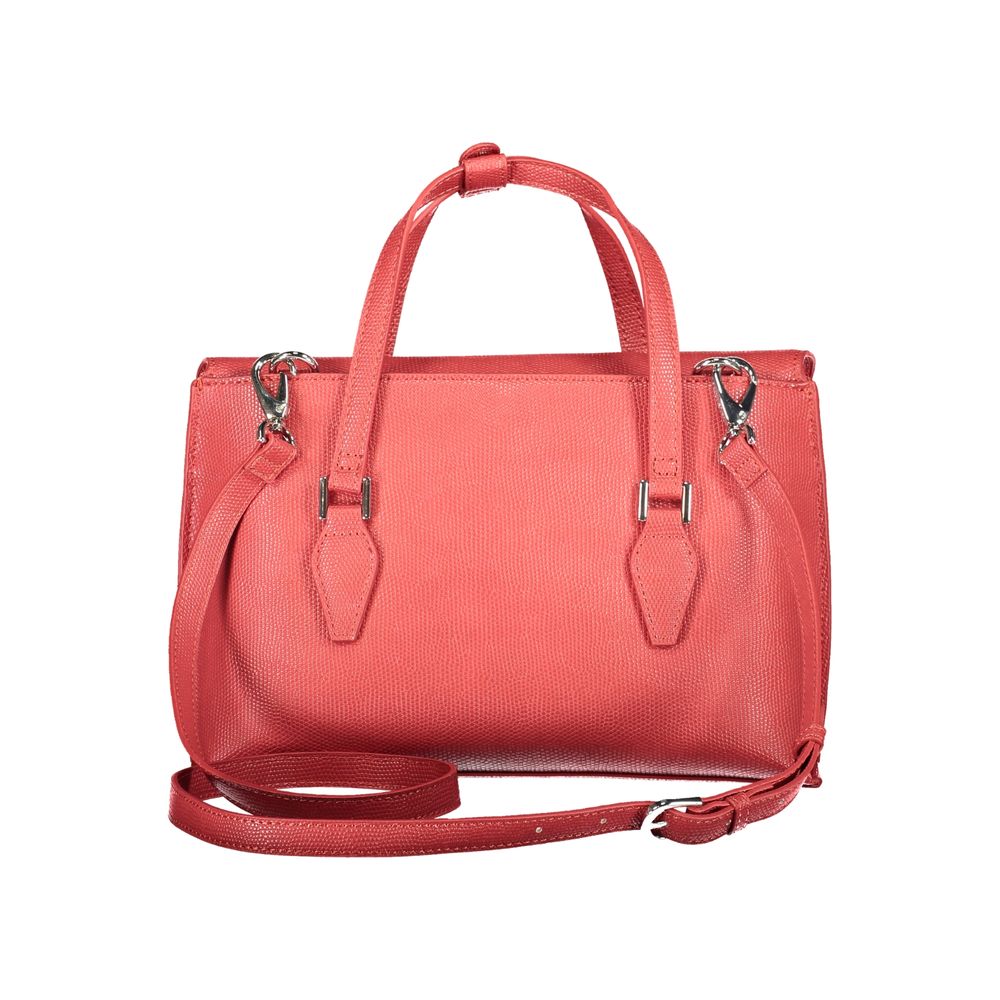 Mario Valentino Red Leather Handbag with Elegant Detailing