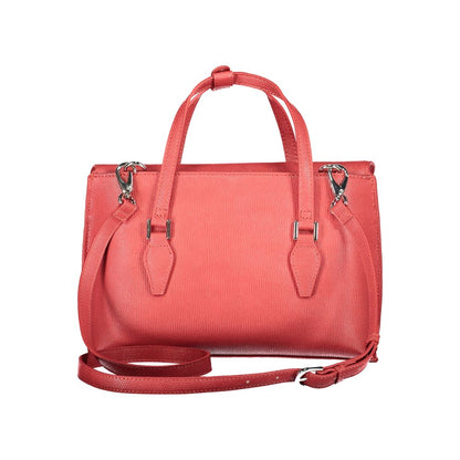 Mario Valentino Red Leather Handbag with Elegant Detailing