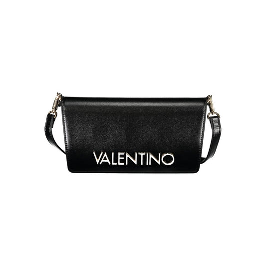 Mario Valentino Black Polyethylene Women Handbag with Adjustable Strap