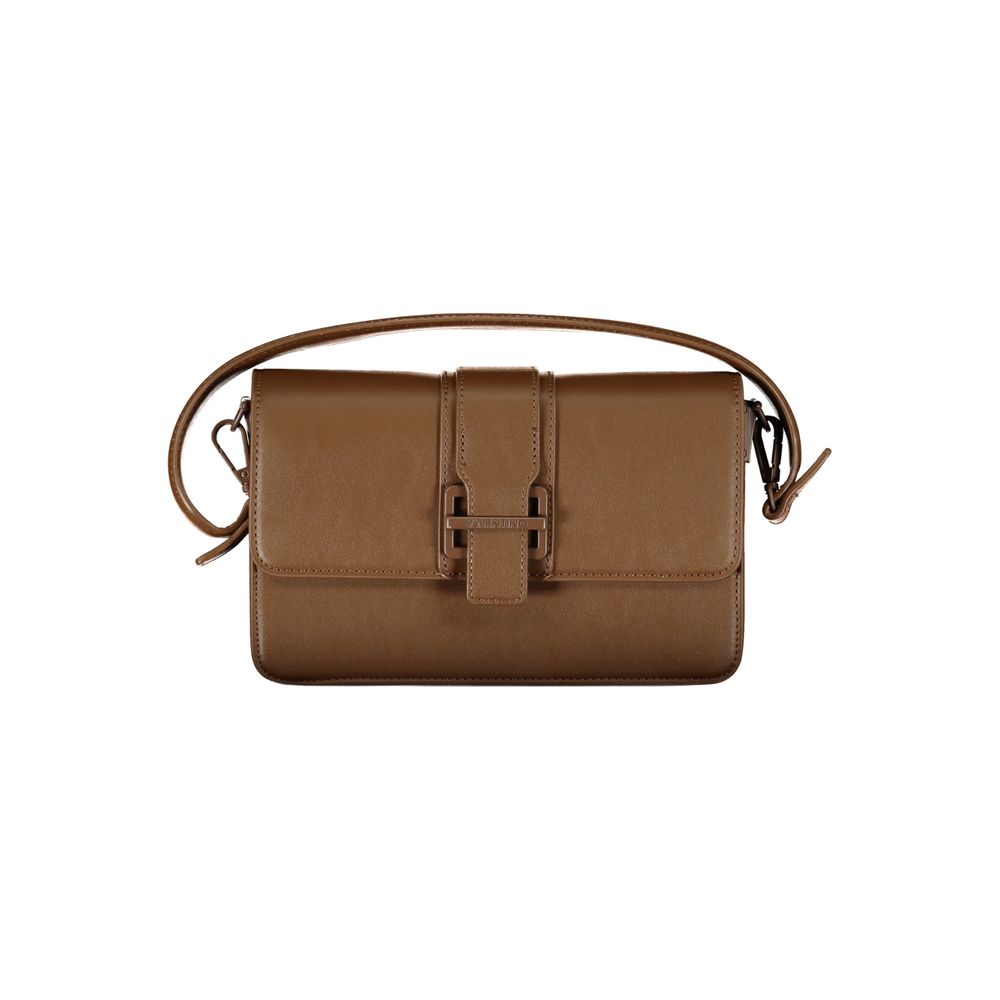 Mario Valentino Brown Polyethylene Women's Handbag with Contrasting Details