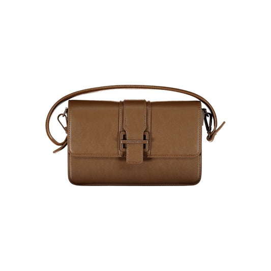 Mario Valentino Brown Polyethylene Women's Handbag with Contrasting Details