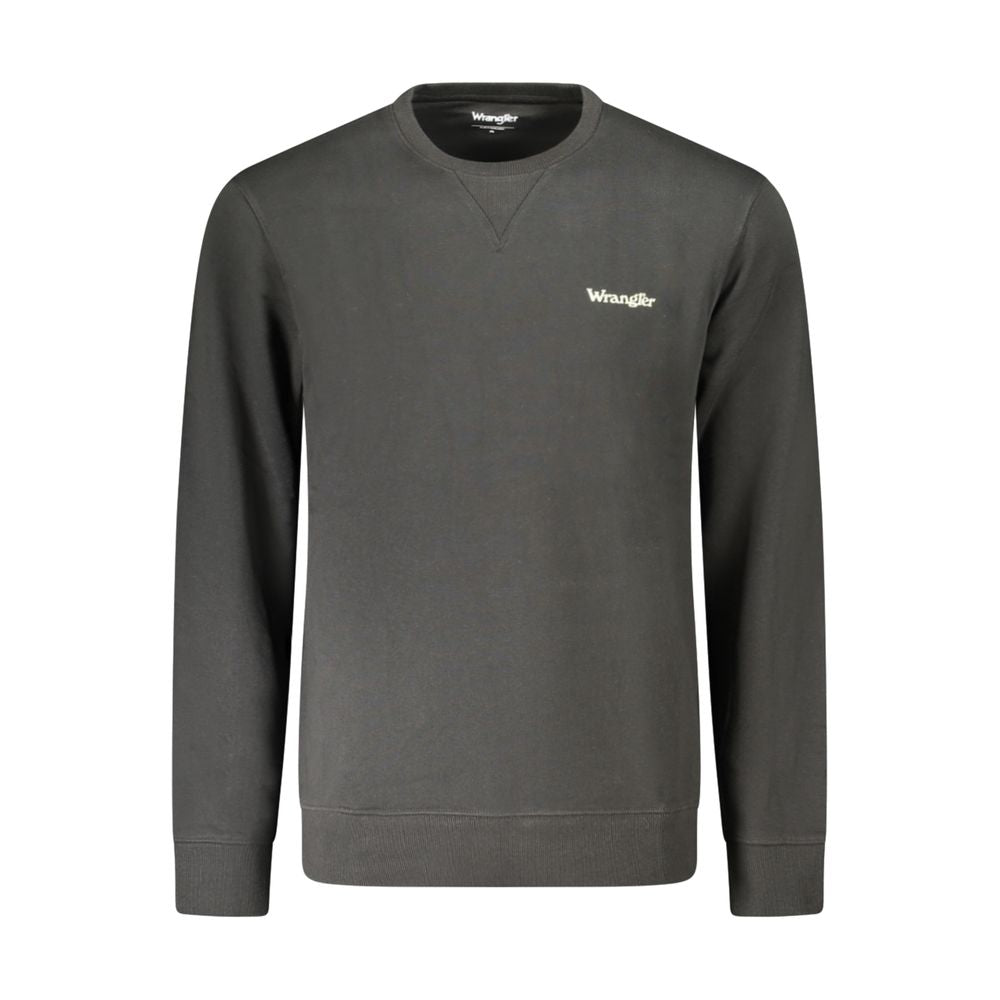 Wrangler Black Cotton Sweater - Long Sleeve Crew Neck