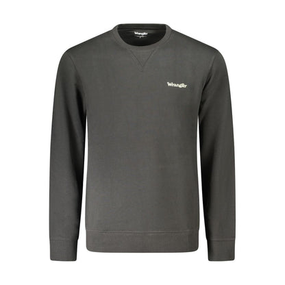 Wrangler Black Cotton Sweater - Long Sleeve Crew Neck