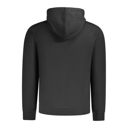 Hugo Boss Black Cotton Sweater - Long Sleeved V-Neck T-Shirt with Applique Logo
