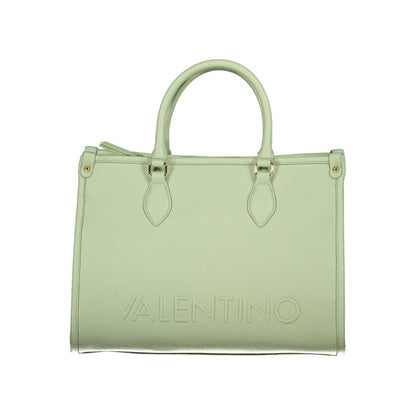 Mario Valentino Green Leather Handbag with Adjustable Strap