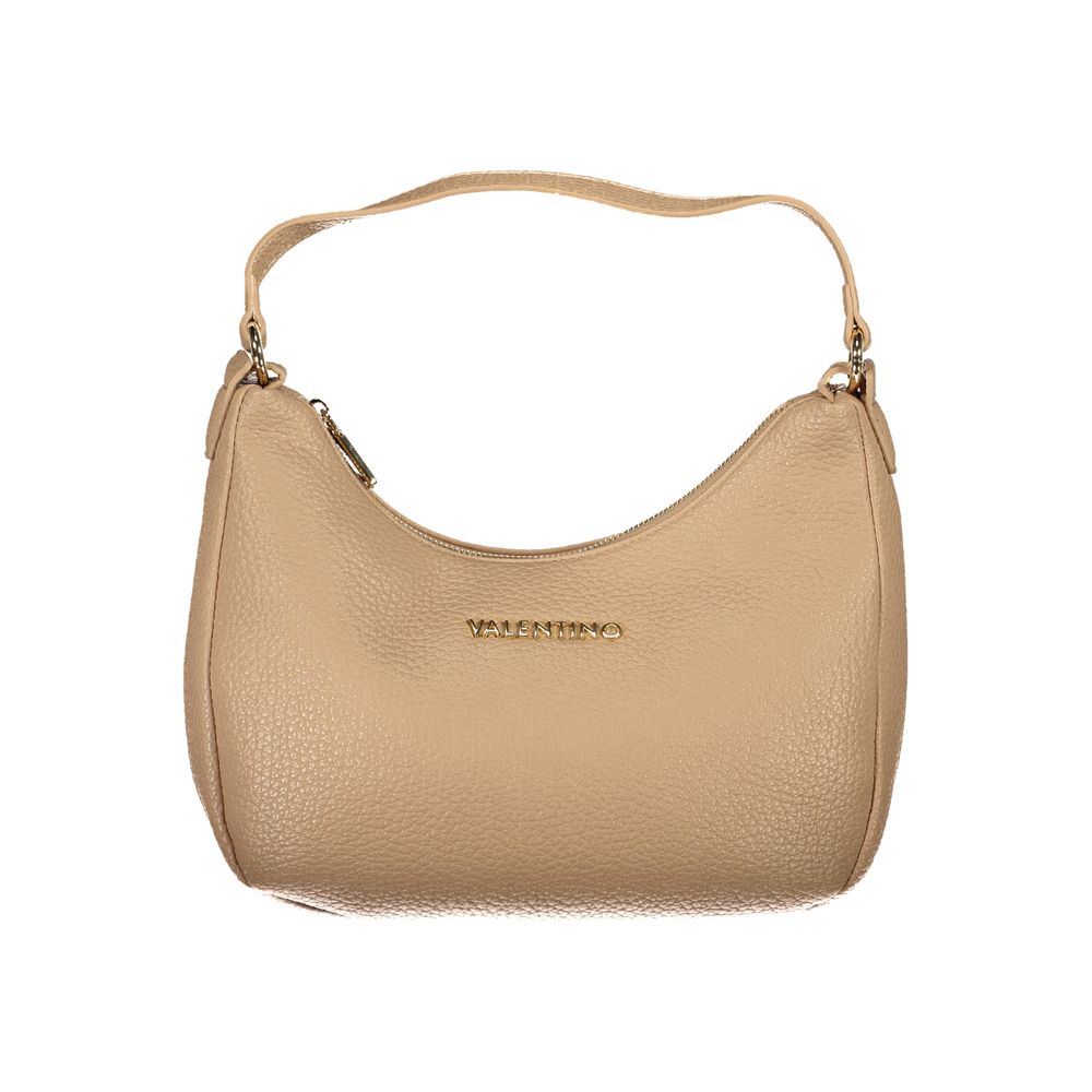 Mario Valentino Beige Leather Effect Handbag with Logo Detail