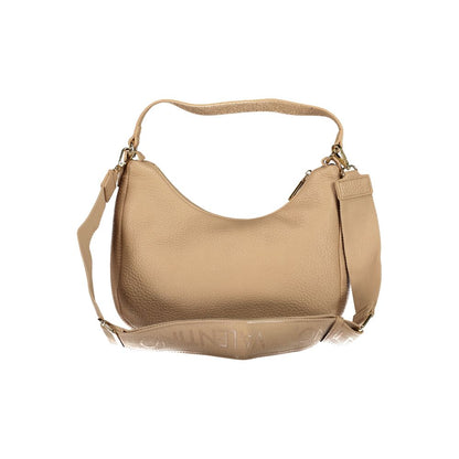 Mario Valentino Beige Leather Effect Handbag with Logo Detail