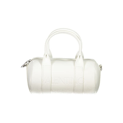 Mario Valentino White Faux Leather Handbag with Logo Detail