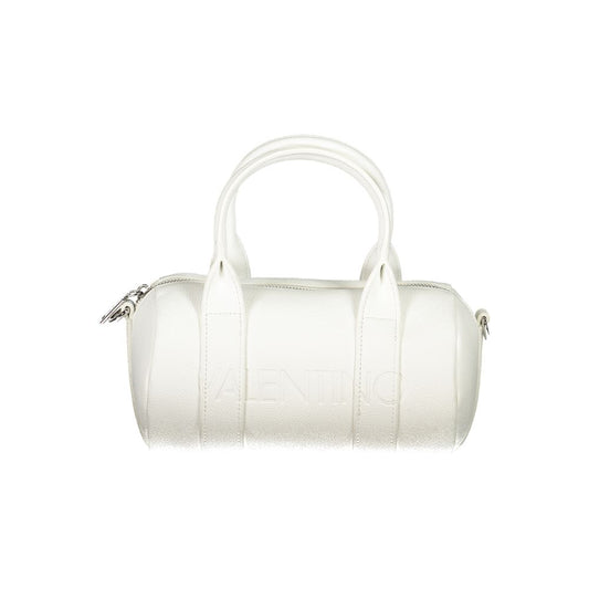 Mario Valentino White Faux Leather Handbag with Logo Detail