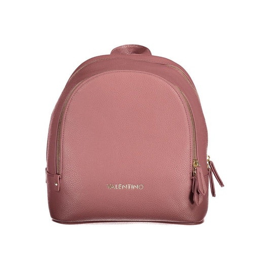 Mario Valentino Pink Faux Leather Backpack with Iconic Logo