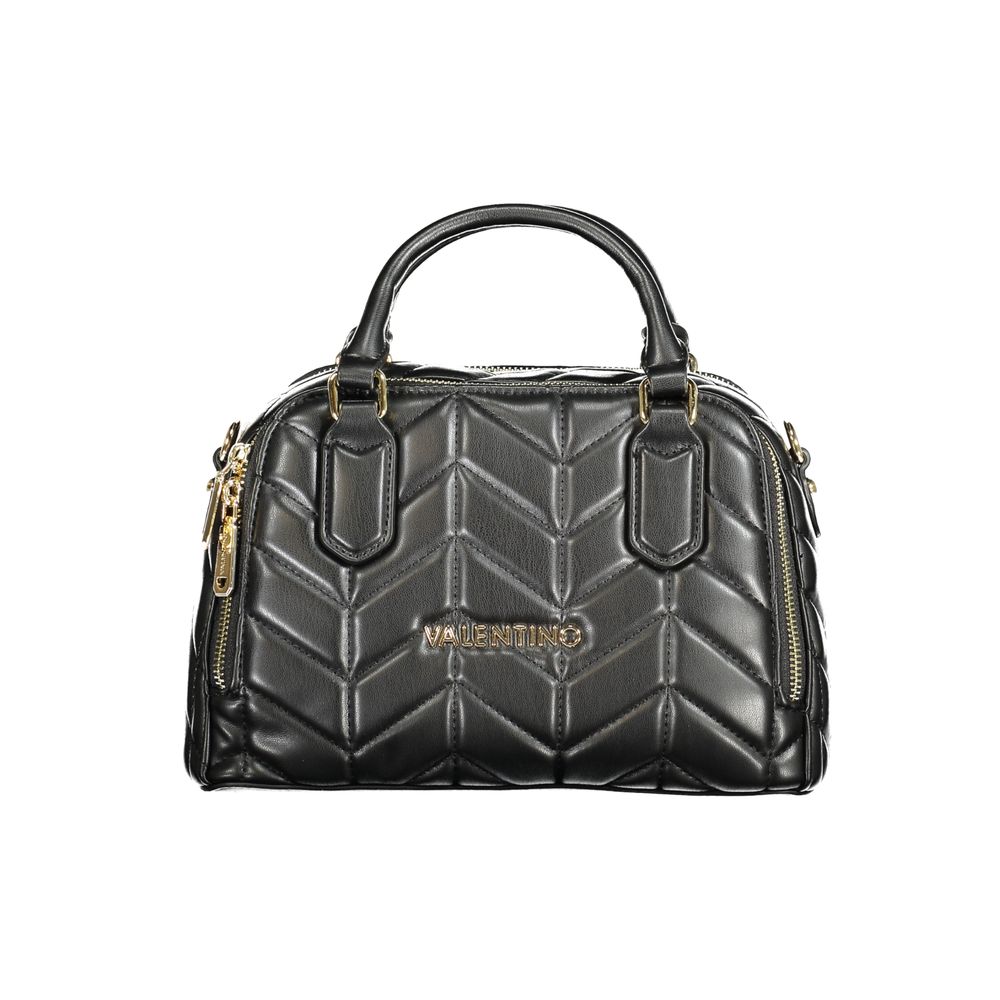 Mario Valentino Black Faux Leather Handbag with Versatile Strap