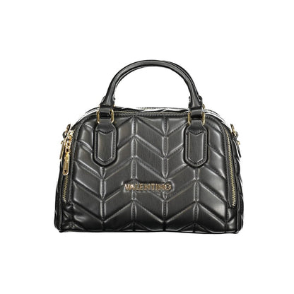Mario Valentino Black Faux Leather Handbag with Versatile Strap