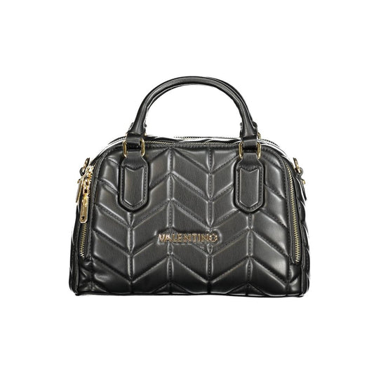 Mario Valentino Black Faux Leather Handbag with Versatile Strap