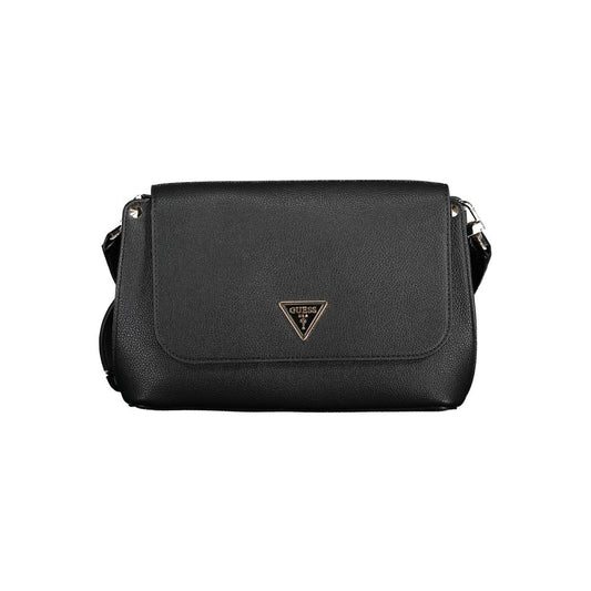 Guess Jeans Black Meridian Handbag – Faux Leather, Multifunctional Design