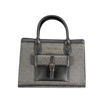 Mario Valentino Black Leather Handbag with Contrast Details