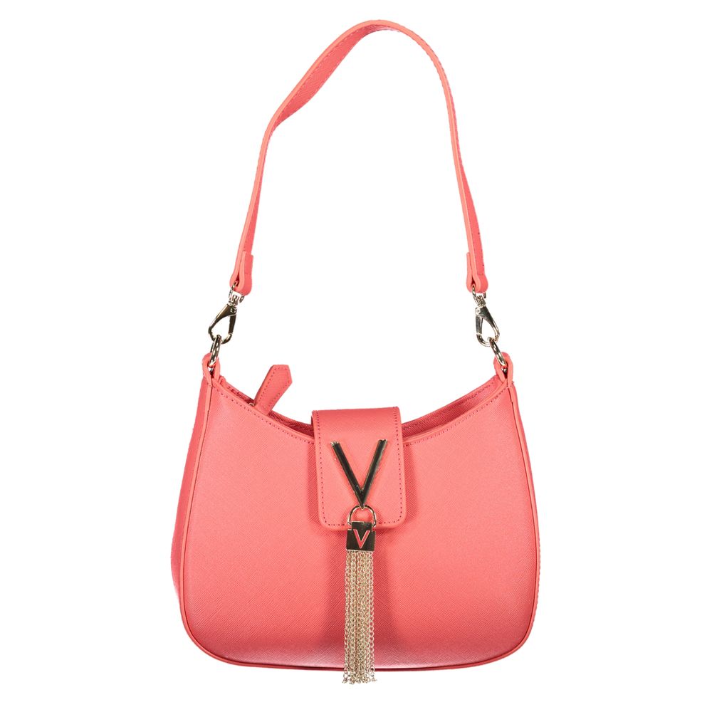 Mario Valentino Pink Leather Effect Handbag with Contrasting Details