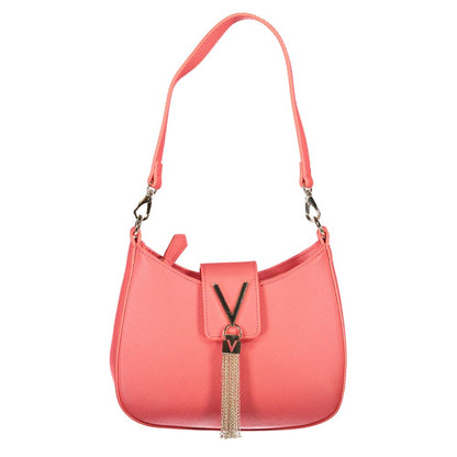 Mario Valentino Pink Leather Effect Handbag with Contrasting Details