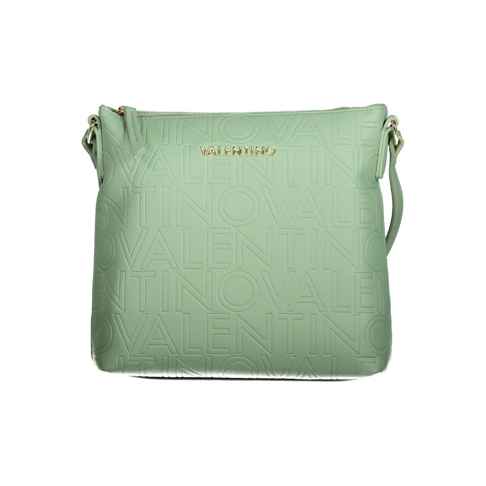 Mario Valentino Green Faux Leather Shoulder Bag with Iconic Logo