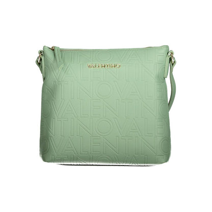 Mario Valentino Green Faux Leather Shoulder Bag with Iconic Logo