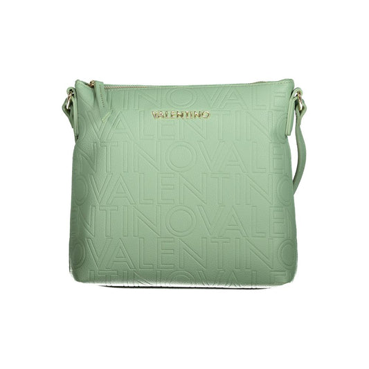 Mario Valentino Green Faux Leather Shoulder Bag with Iconic Logo