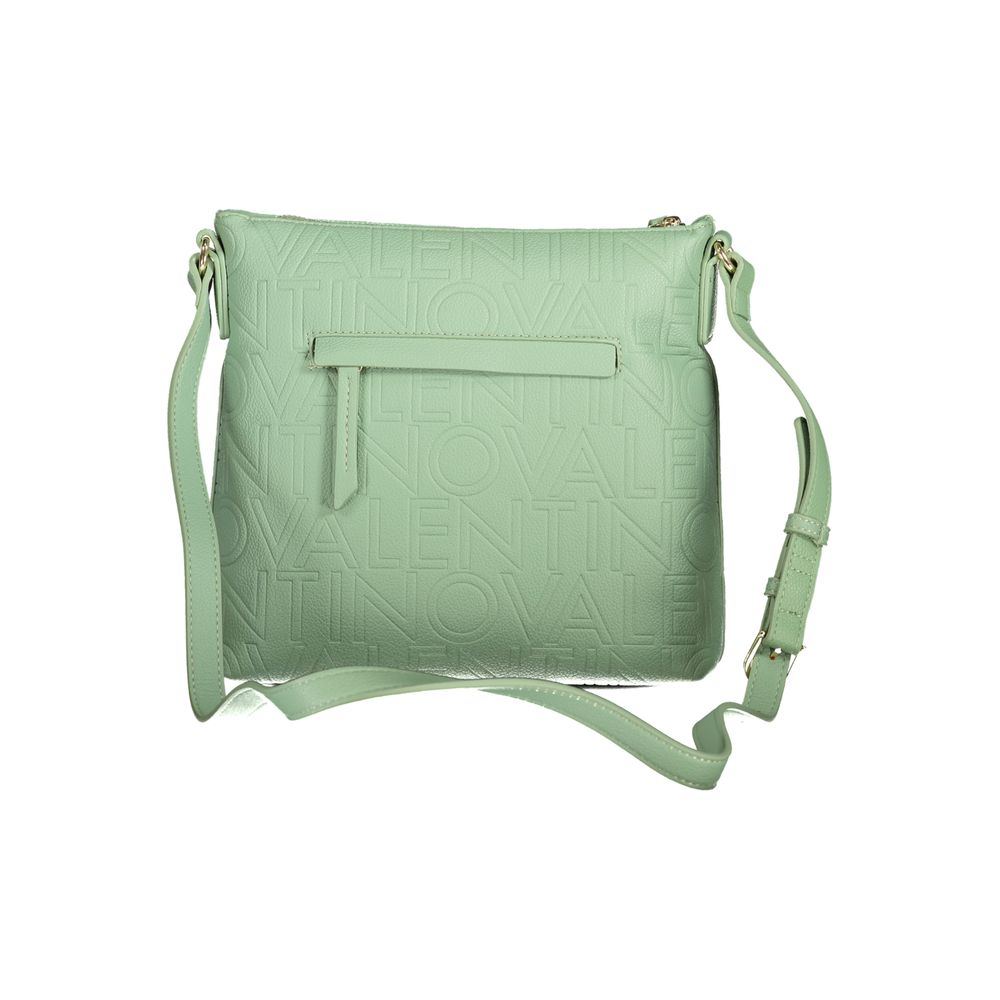 Mario Valentino Green Faux Leather Shoulder Bag with Iconic Logo