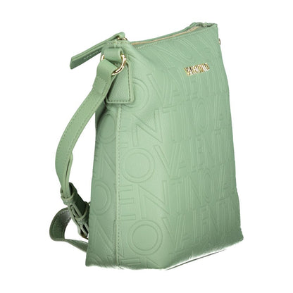 Mario Valentino Green Faux Leather Shoulder Bag with Iconic Logo