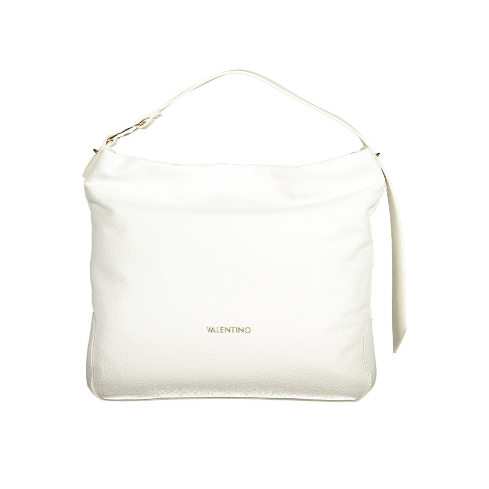 Mario Valentino White Faux Leather Handbag with Adjustable Strap