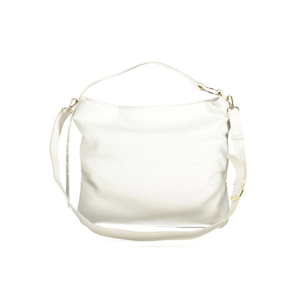 Mario Valentino White Faux Leather Handbag with Adjustable Strap