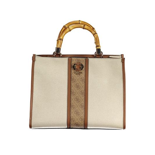 Guess Jeans Beige Cotton Handbag - KERIMA BAG