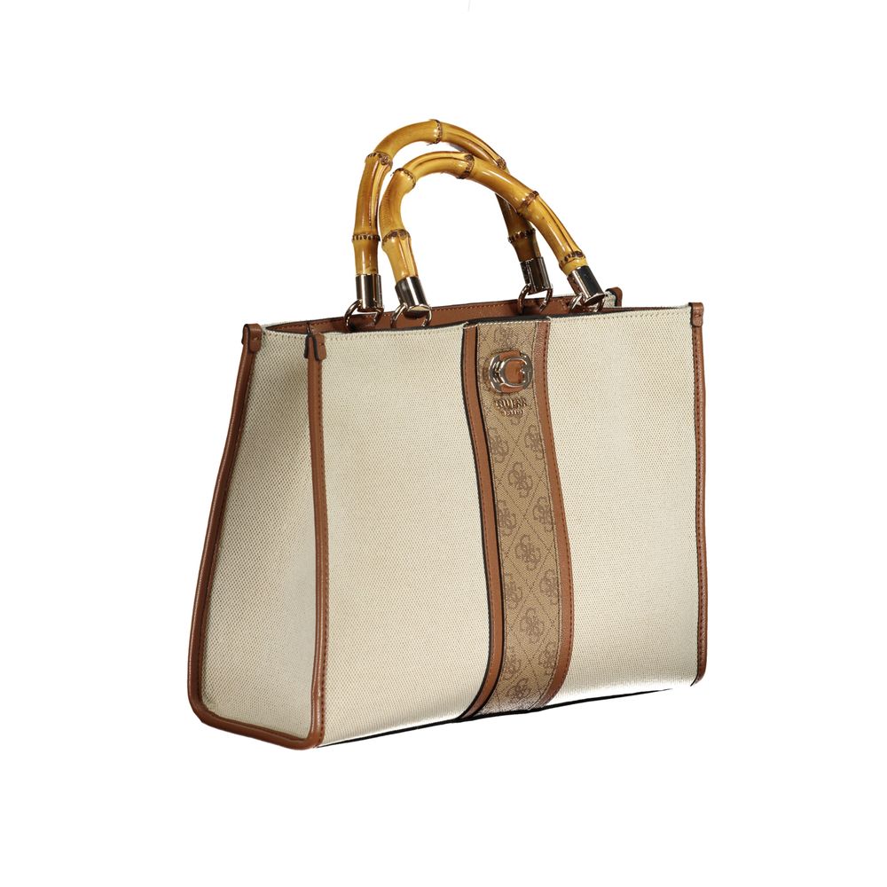 Guess Jeans Beige Cotton Handbag - KERIMA BAG