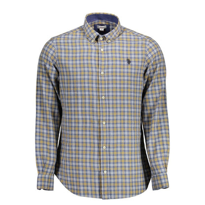 U.S. Polo Assn. Blue Cotton Men Shirt