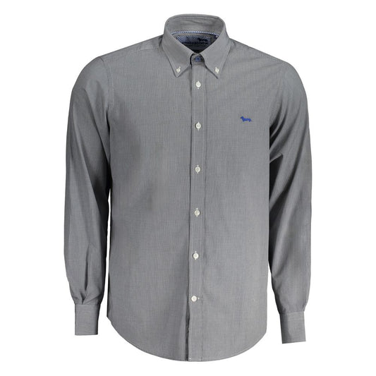 Harmont & Blaine Blue Cotton Shirt - Checked Elegance