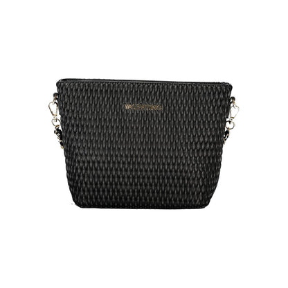 Mario Valentino Black Smooth Leather Handbag with Adjustable Strap