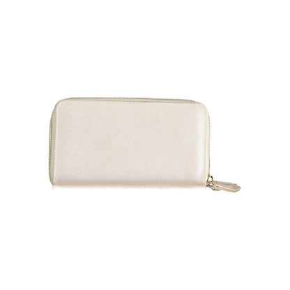 Mario Valentino Brown Faux Leather Women’s Wallet with Zip Closure
