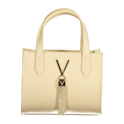 Mario Valentino Beige Faux Leather Handbag with Elegant Detailing