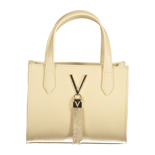 Mario Valentino Beige Faux Leather Handbag with Elegant Detailing