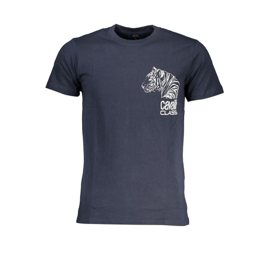 Cavalli Class Blue Cotton T-Shirt: Bold Statement for the Modern Wardrobe