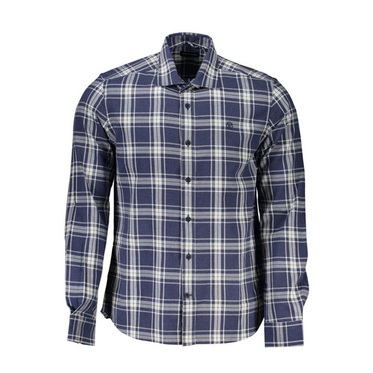 North Sails Men's Checkered Long Sleeve Shirt Blue Cotton