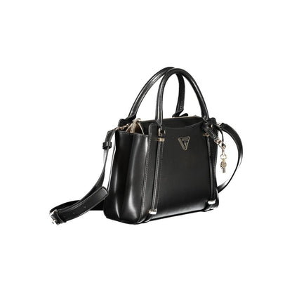 Guess Jeans Black Daryna Bag – Faux Leather, Stylish Multi-Compartment Handbag