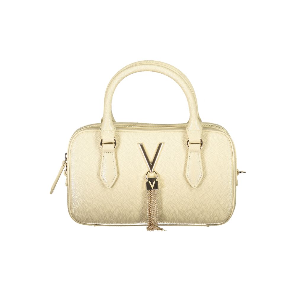 Mario Valentino Beige Leather Handbag with Adjustable Strap